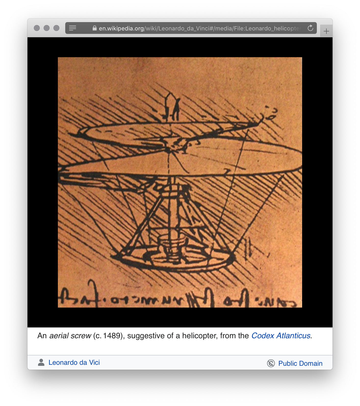 Leonardo da Vinci helicopter